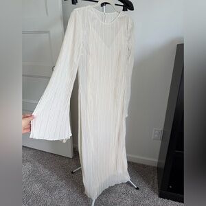 H&M Cream Long Sleeve Maxi Dress